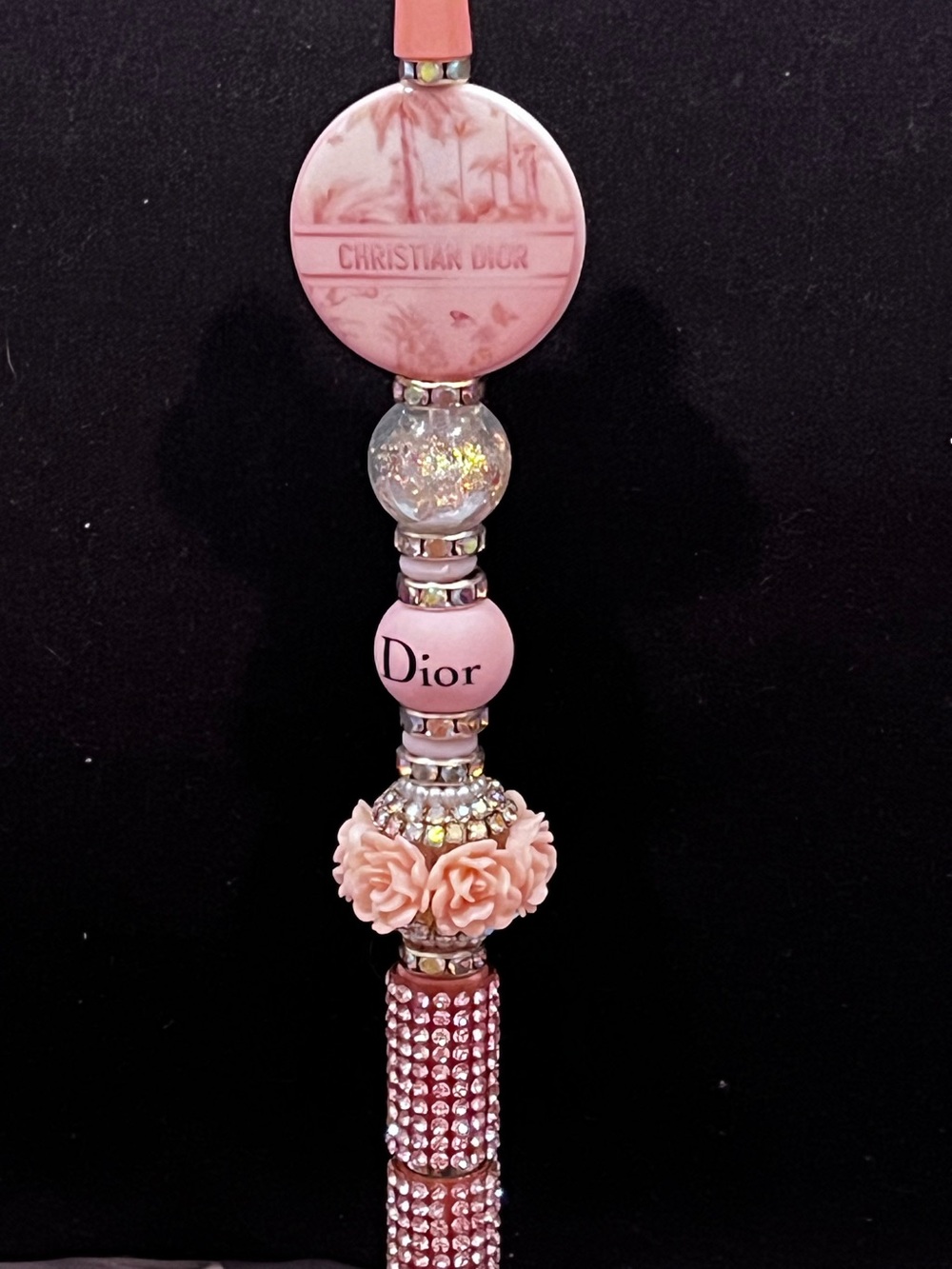 DD designer inspired dusty pink focal fancy beaded pen